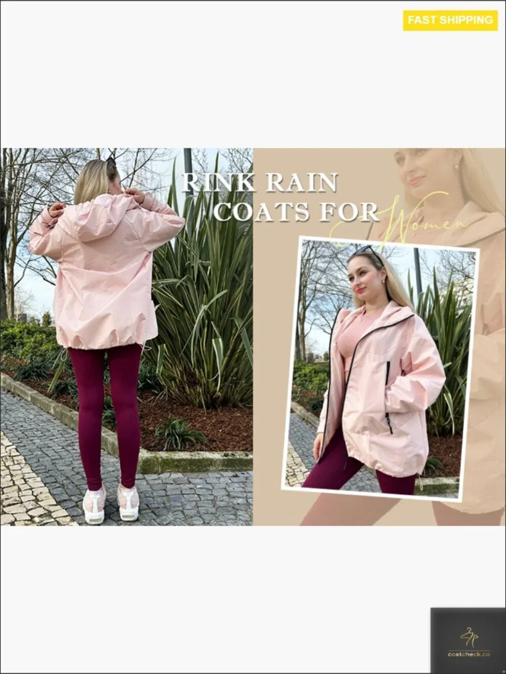 Lightweight Rain Jacket Waterproof Hooded Windbreaker Outdoor Hiking Coat